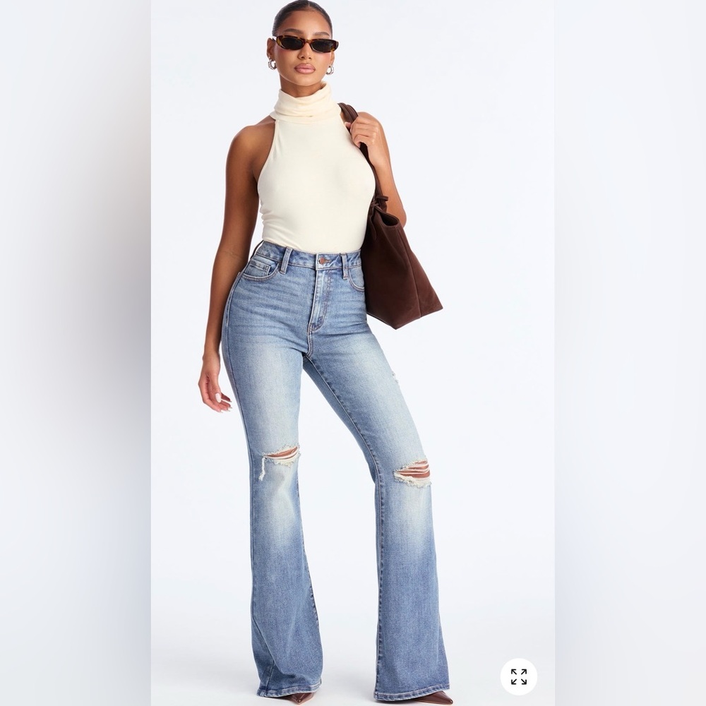 Fashion Nova Light Blue Flare Jeans